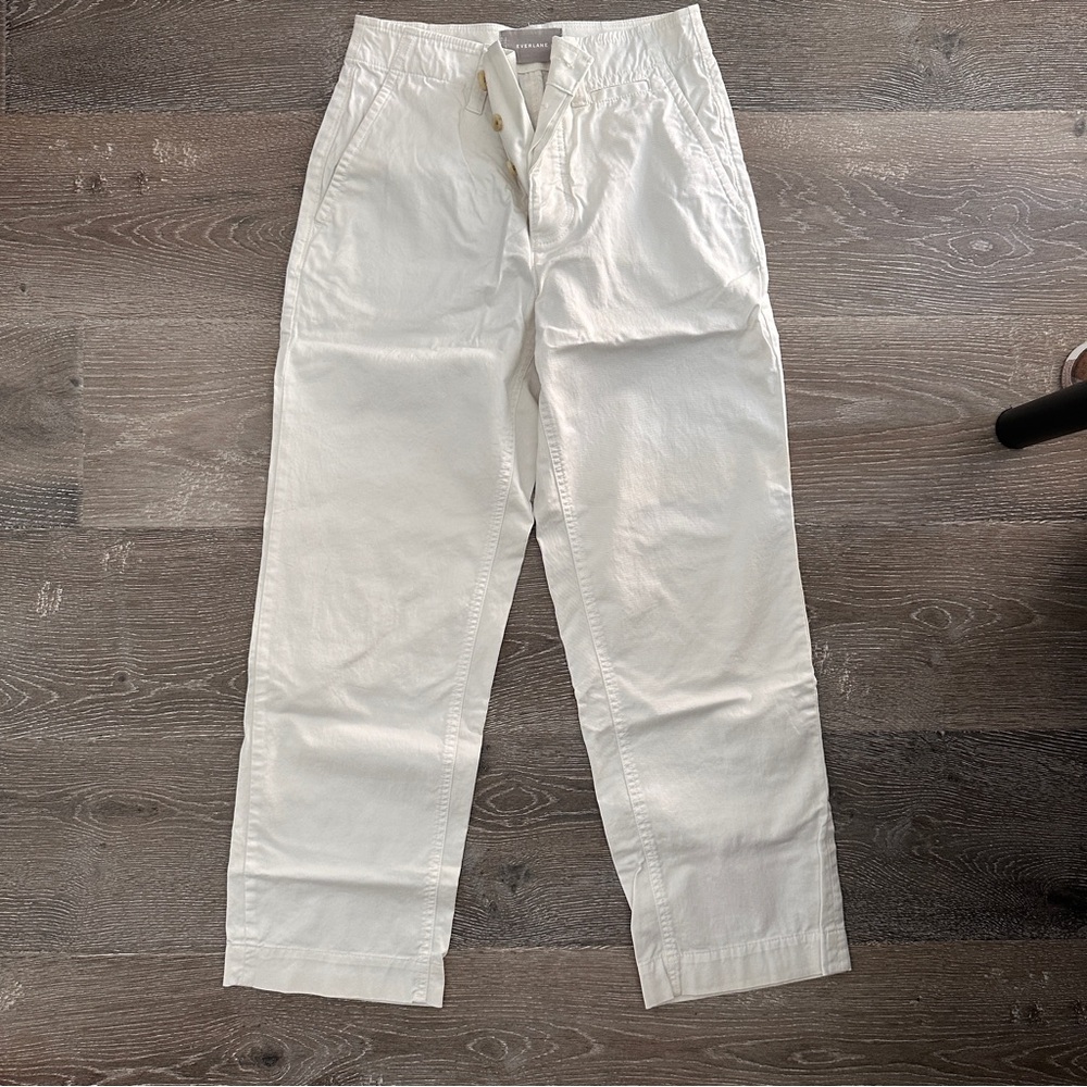 everlane straight leg cropped pant